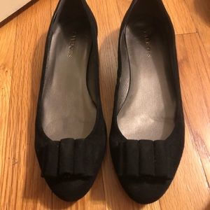 Talbots black suede flats never worn